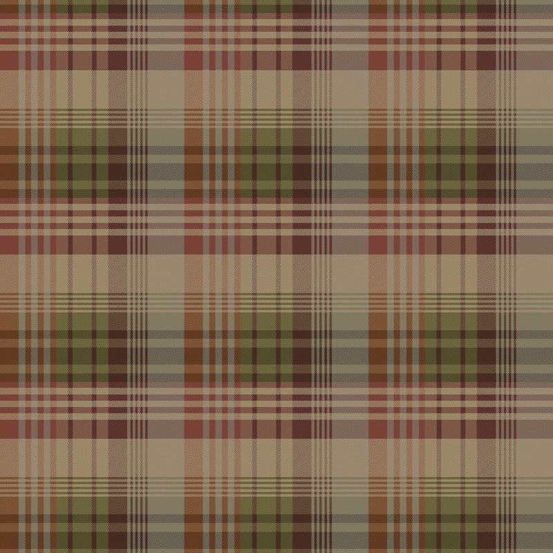 MULBERRY - MULBERRY ANCIENT TARTAN- RED/PLUM - Wallcovering by the Roll RED/PLUM