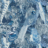 MULBERRY - GAME BIRDS- INDIGO - Wallcovering by the Roll