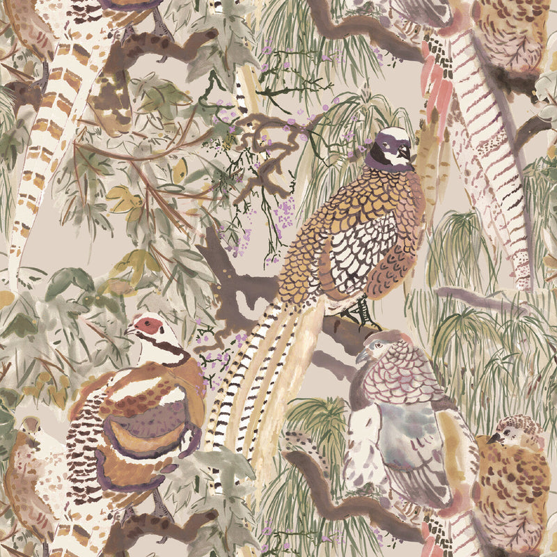 MULBERRY - GAME BIRDS- ANTIQUE - Wallcovering by the Roll ANTIQUE