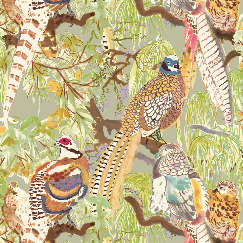 MULBERRY - GAME BIRDS- MULTI - Wallcovering by the Roll MULTI