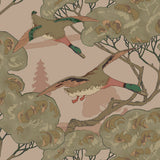 MULBERRY - GRAND FLYING DUCKS- PLASTER - Wallcovering by the Roll