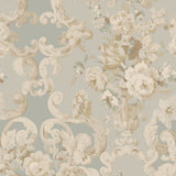 MULBERRY - FLORAL ROCOCO- AQUA - Wallcovering by the Roll