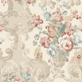 MULBERRY - FLORAL ROCOCO- LOVAT/RED - Wallcovering by the Roll