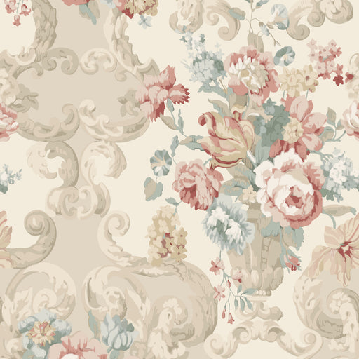 MULBERRY - FLORAL ROCOCO- LOVAT/RED - Wallcovering by the Roll LOVAT/RED
