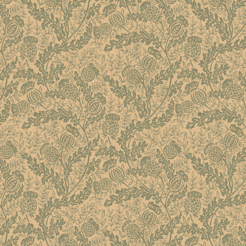 MULBERRY - MULBERRY THISTLE- TEAL - Wallcovering by the Roll TEAL