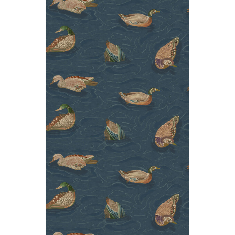 MULBERRY - DUCK POND- INDIGO - Wallcovering by the Roll INDIGO