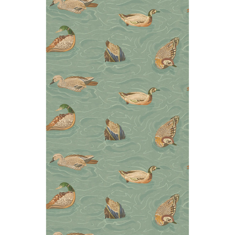 MULBERRY - DUCK POND- TEAL - Wallcovering by the Roll TEAL