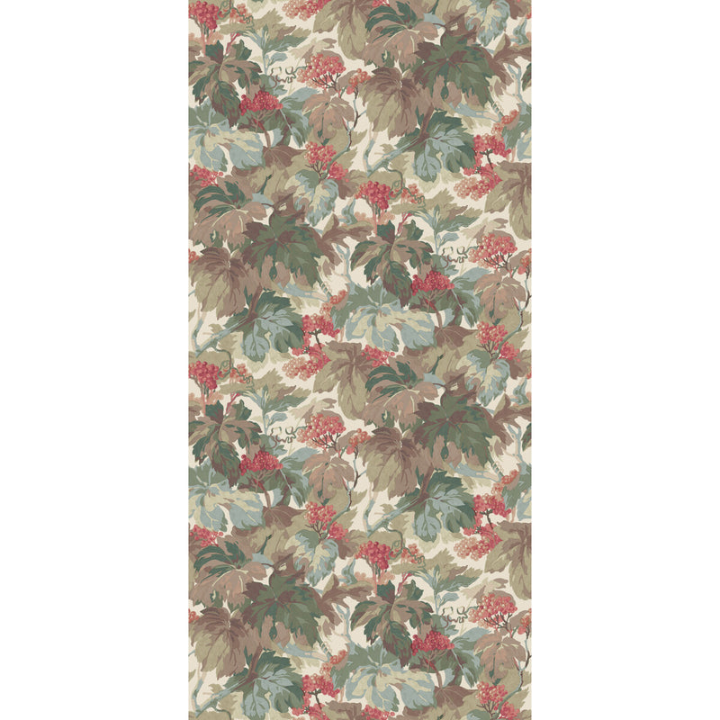 MULBERRY - COUNTRY WALK- TEAL/ROSE - Wallcovering by the Roll TEAL/ROSE