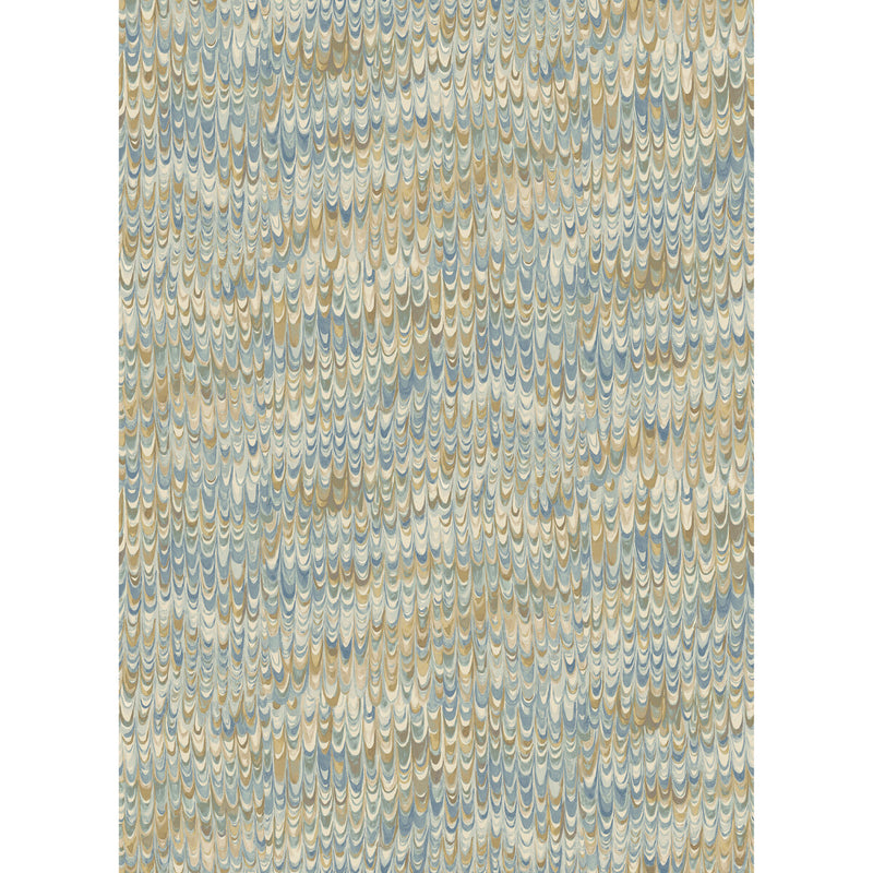 MULBERRY - END PAPER- BLUE/SAND - Wallcovering by the Roll BLUE/SAND