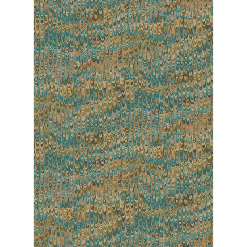 MULBERRY - END PAPER- TEAL - Wallcovering by the Roll TEAL