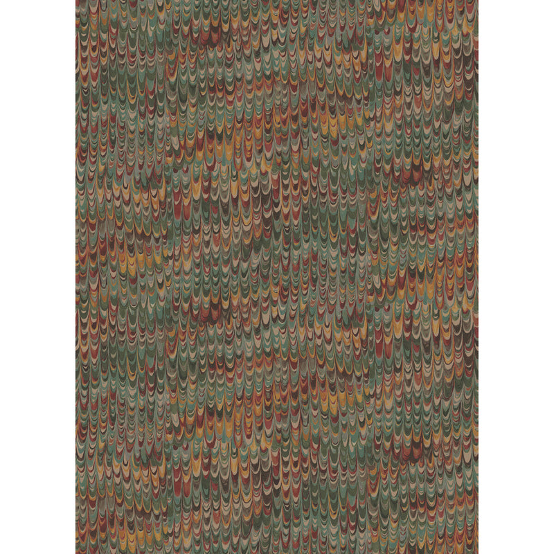 MULBERRY - END PAPER- RED/GREEN - Wallcovering by the Roll RED/GREEN