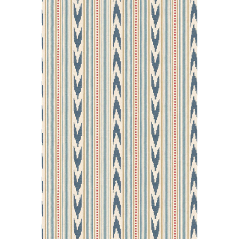 MULBERRY - NEWPORT STRIPE- BLUE/RED - Wallcovering by the Roll BLUE/RED