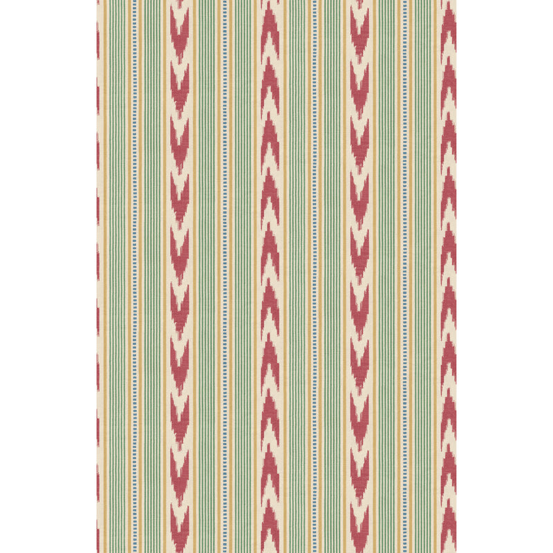 MULBERRY - NEWPORT STRIPE- RED/GREEN - Wallcovering by the Roll RED/GREEN