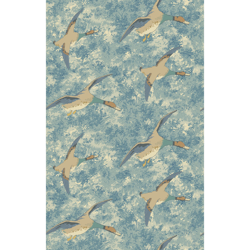 MULBERRY - FOREST DUCKS- BLUE - Wallcovering by the Roll BLUE