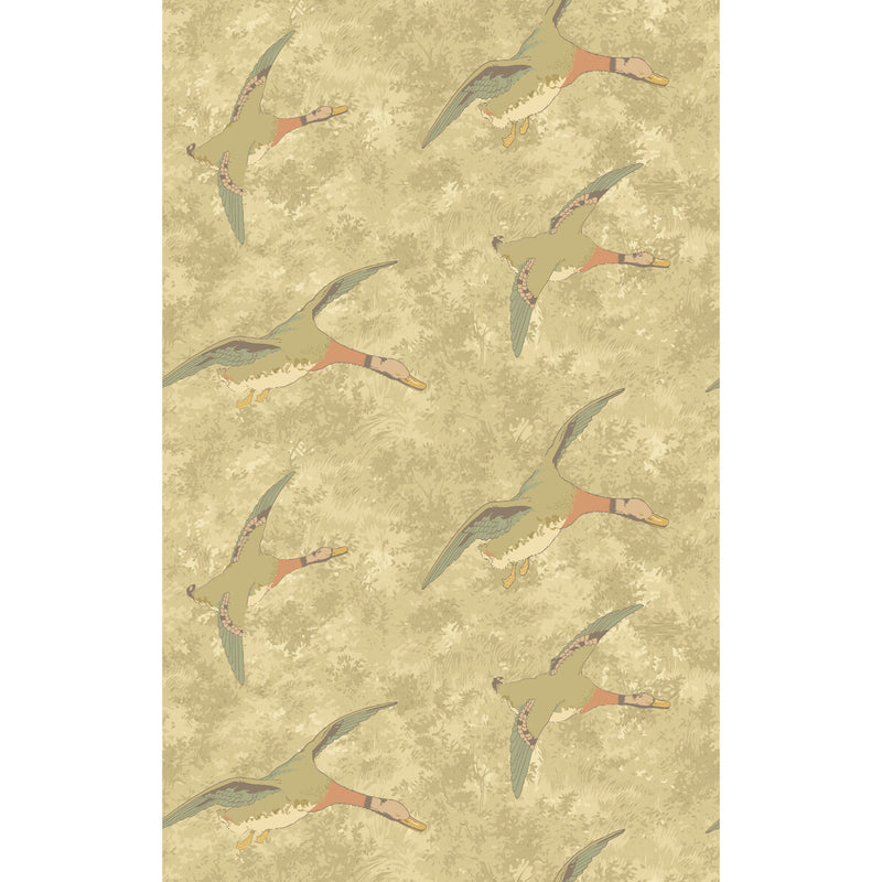 MULBERRY - FOREST DUCKS- PARCHMENT - Wallcovering by the Roll PARCHMENT