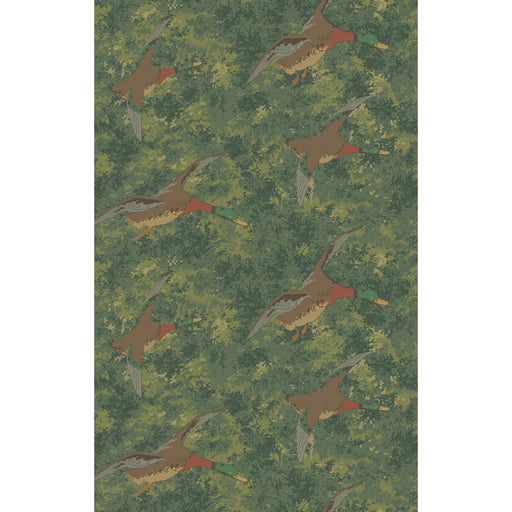 MULBERRY - FOREST DUCKS- EMERALD - Wallcovering by the Roll EMERALD