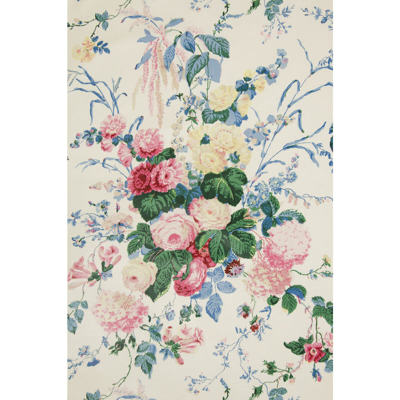 LEE JOFA - FLORAL BOUQUET- WHITE - Fabric by the Yard WHITE