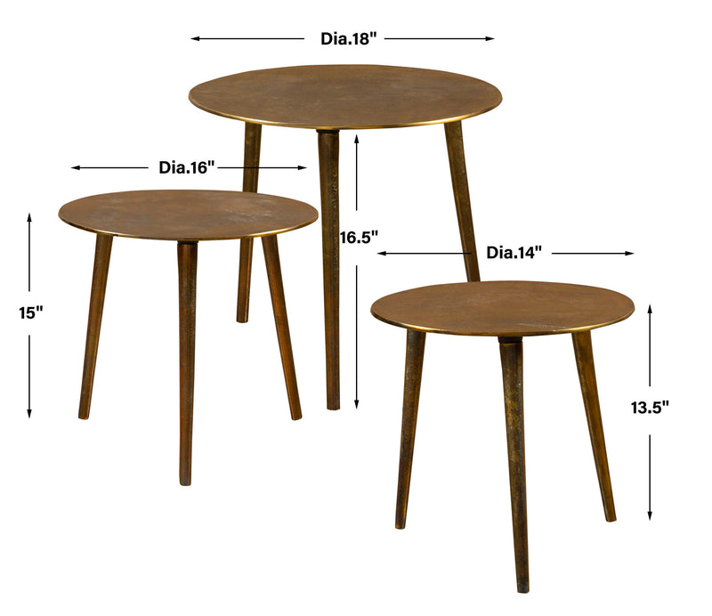 Uttermost Kasai Gold Coffee Tables Set/3