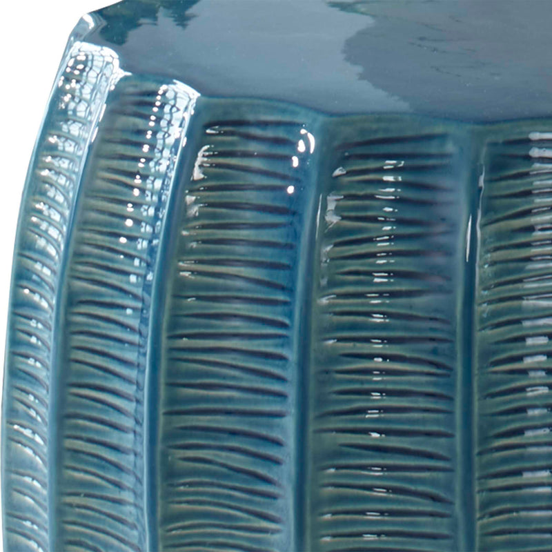 Uttermost Harbor Aqua Blue Garden Stool