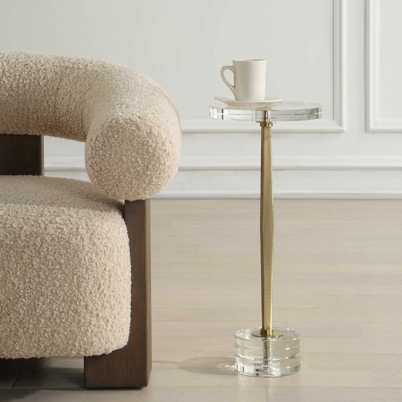 Uttermost Groove Crystal Drink Table