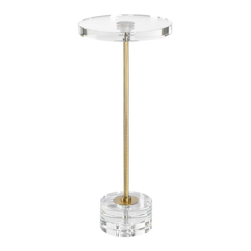 Uttermost Groove Crystal Drink Table