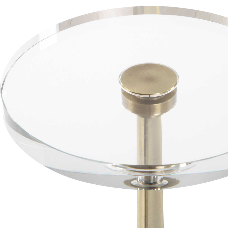 Uttermost Groove Crystal Drink Table