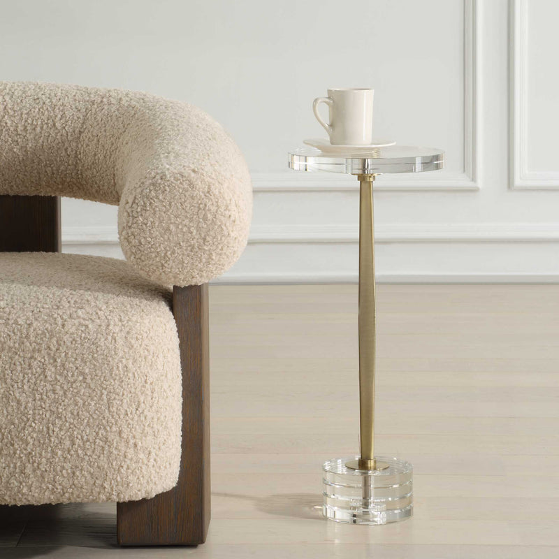 Uttermost Groove Crystal Drink Table