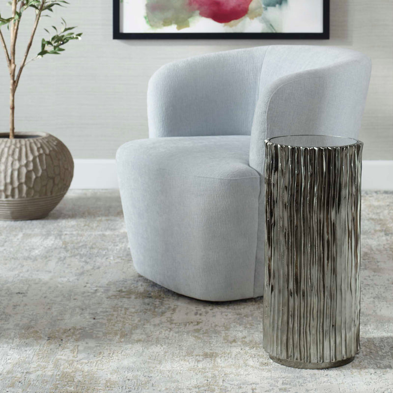 Uttermost Echo Modern Nickel Drink Table