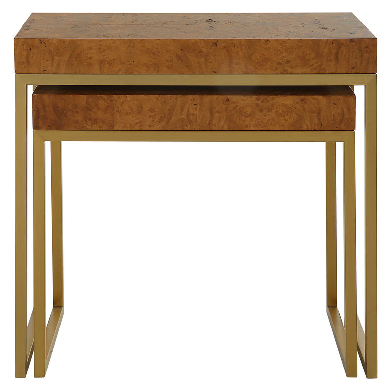Uttermost Burl-esque Wooden Nesting Tables Set/2