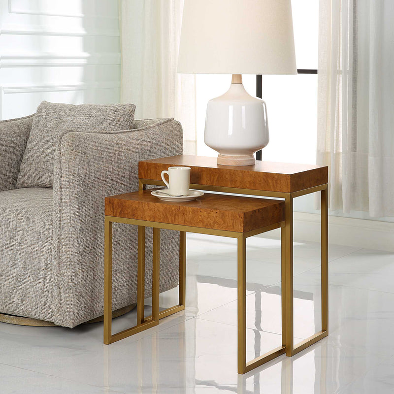 Uttermost Burl-esque Wooden Nesting Tables Set/2