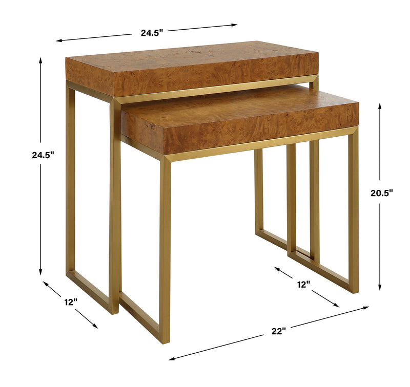 Uttermost Burl-esque Wooden Nesting Tables Set/2
