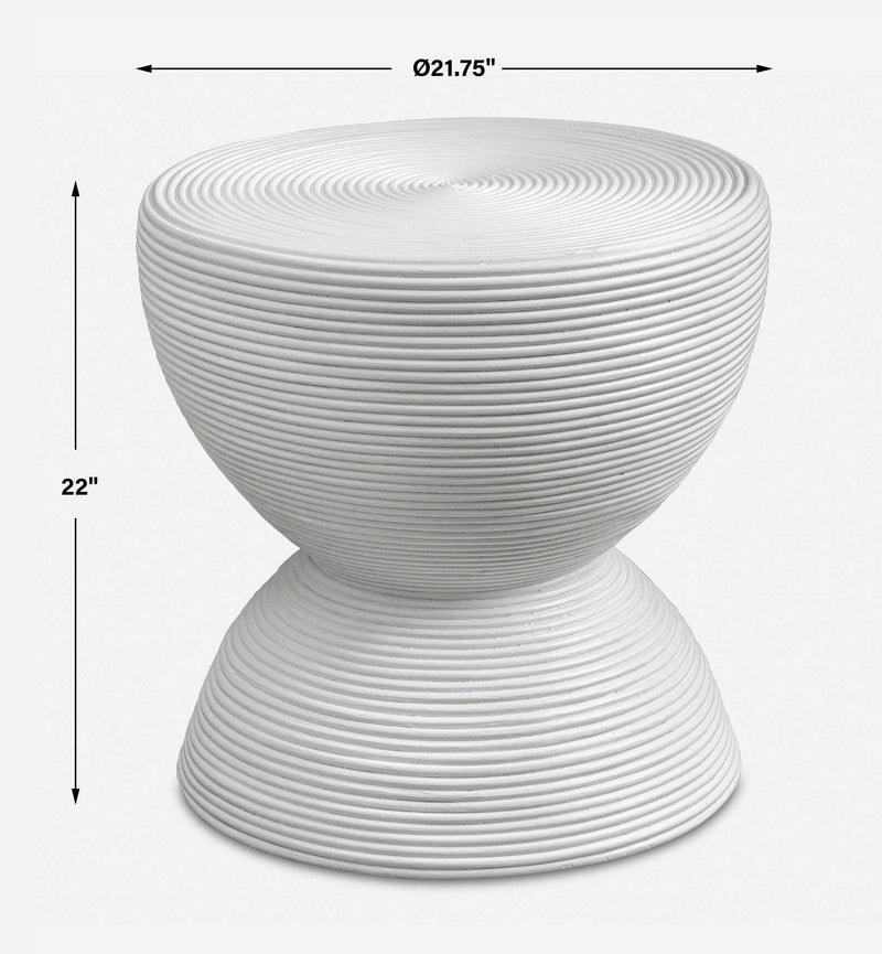 Uttermost Bongo White Rattan Side Table