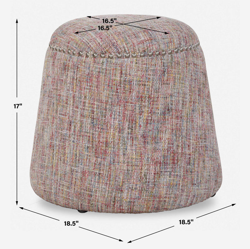 Uttermost Gumdrop Confetti Chenille Ottoman