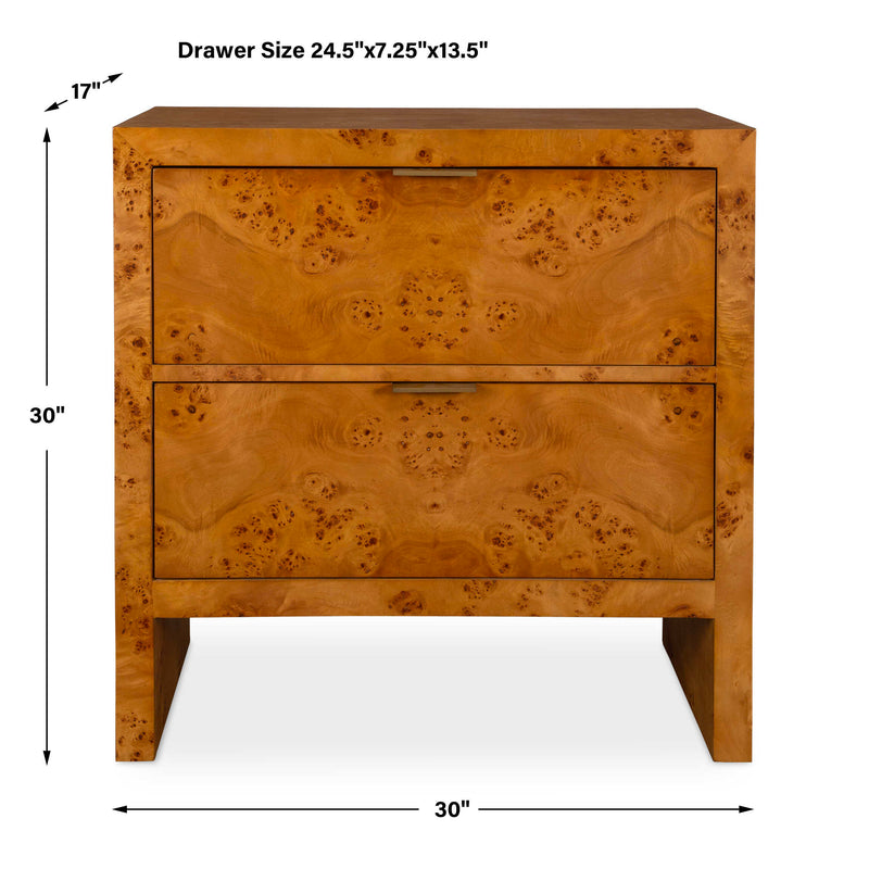 Uttermost Indus 2 Drawer Burl Chest