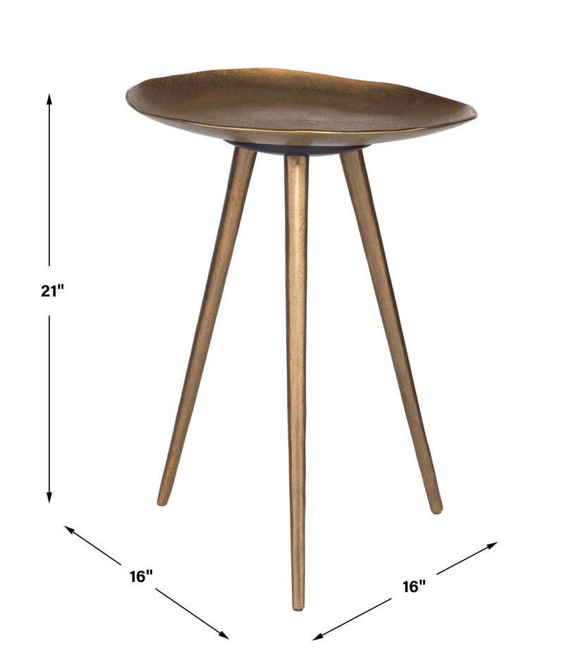 Uttermost Lily Pad Antique Brass Accent Table