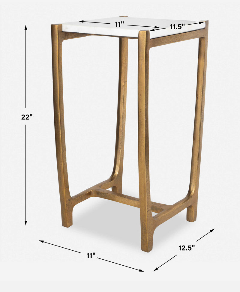 Uttermost Affinity White Marble Accent Table