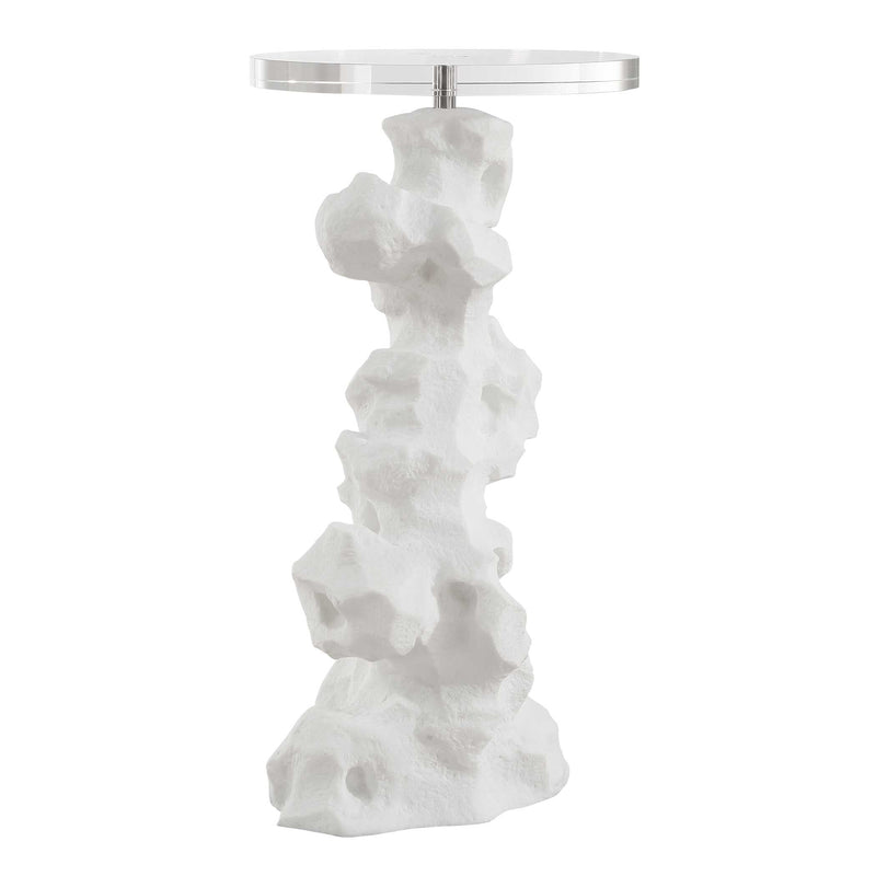 Uttermost Remnant White Stone Drink Table