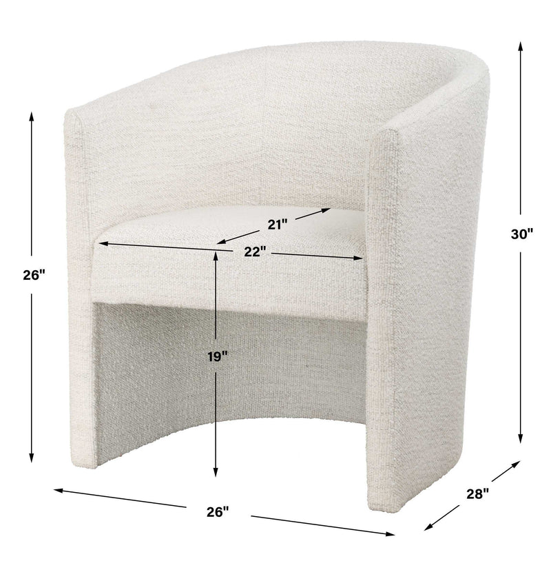 Uttermost Encompass White Fabric Dining Chair