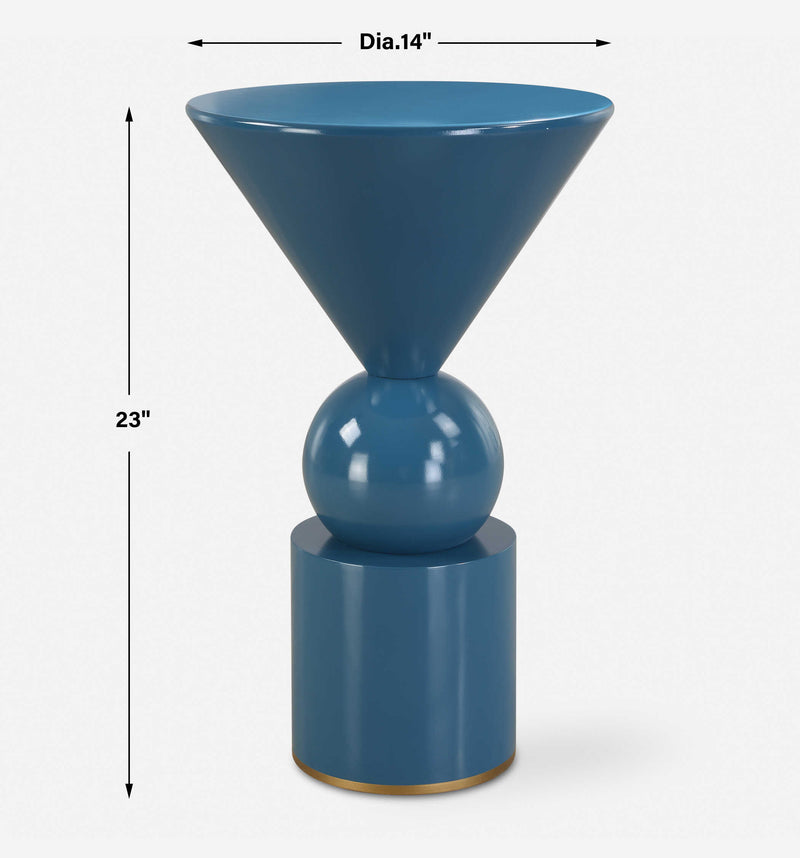 Uttermost Trig Blue Accent Table