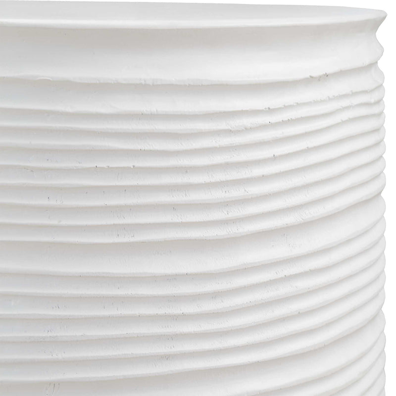 Uttermost Borderline White Drum Table