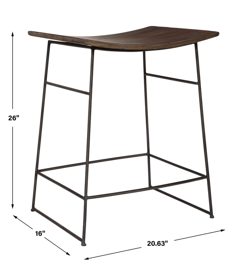 Uttermost Thura Walnut Counter Stool