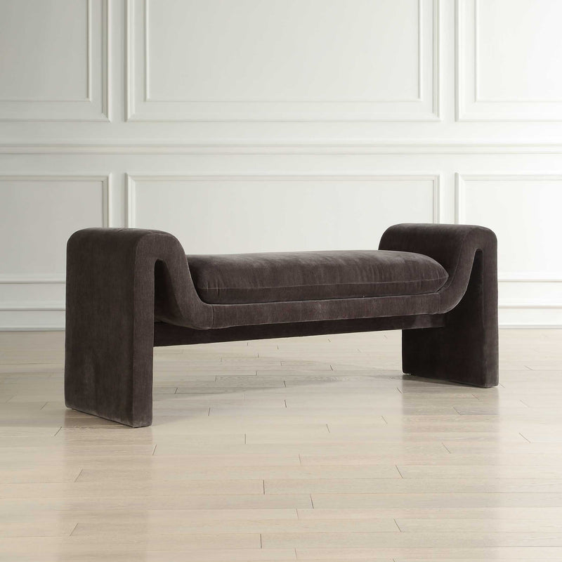 Uttermost Manson Modern Charcoal Bench