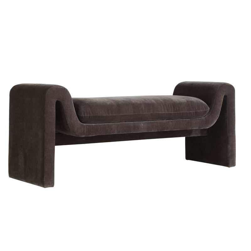 Uttermost Manson Modern Charcoal Bench