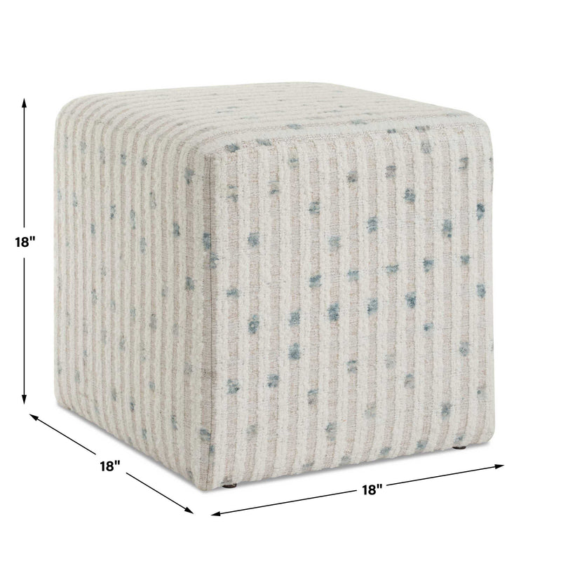 Uttermost Joie White Chenille Ottoman