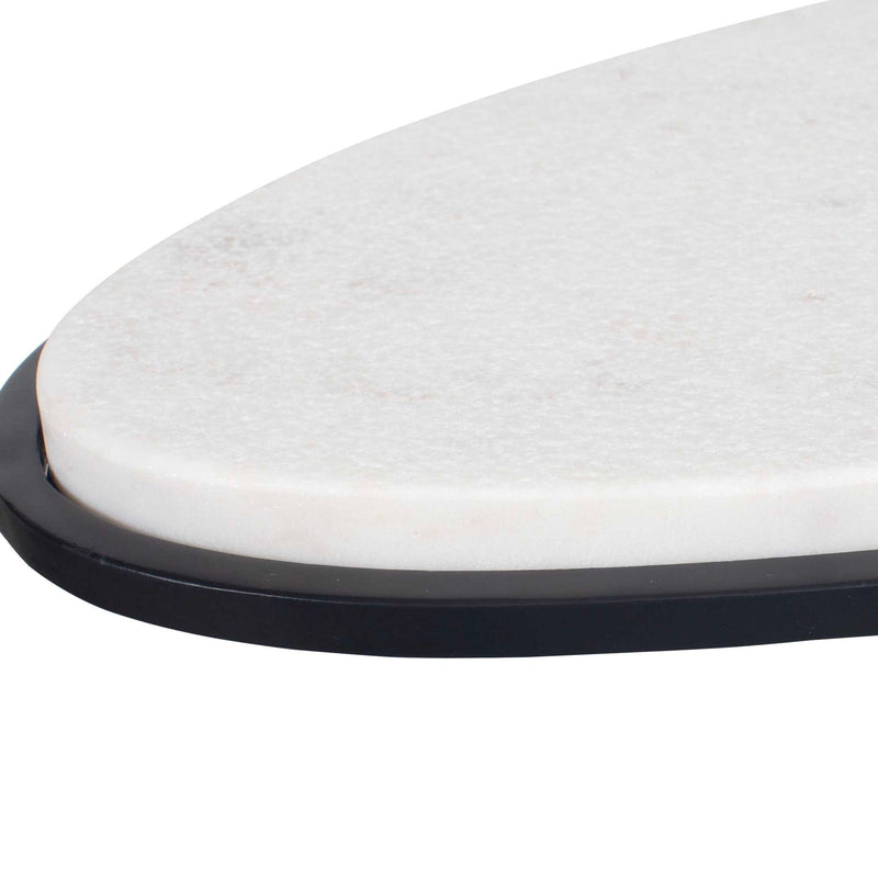 Uttermost Morro White Marble Side Table