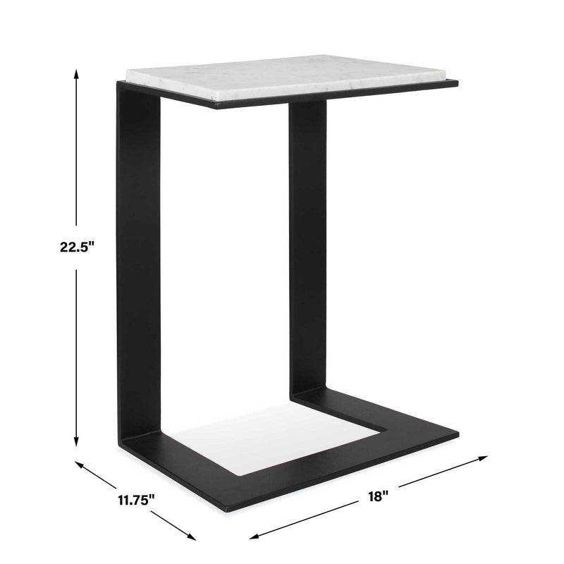 Uttermost Kenora White Marble Accent Table