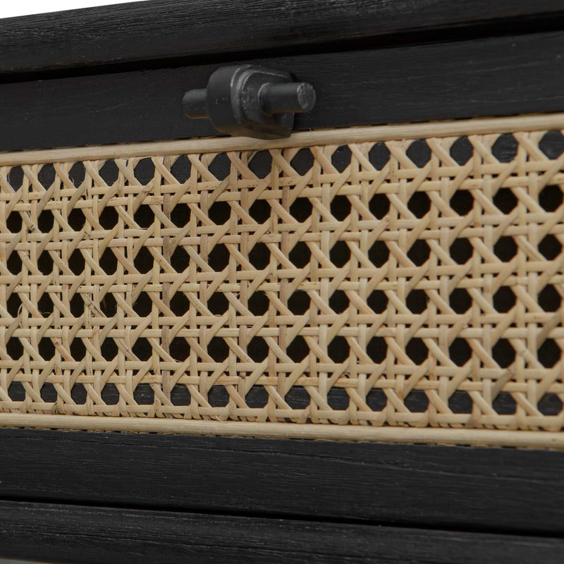 Uttermost Coast Black Rattan Side Table