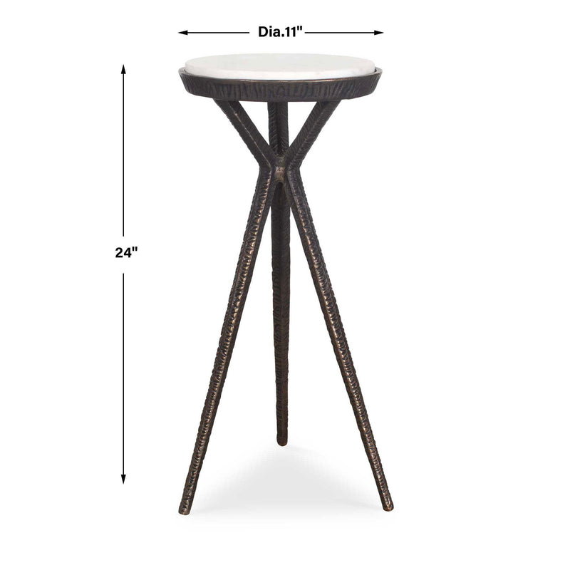 Uttermost Tilton White Marble Accent Table