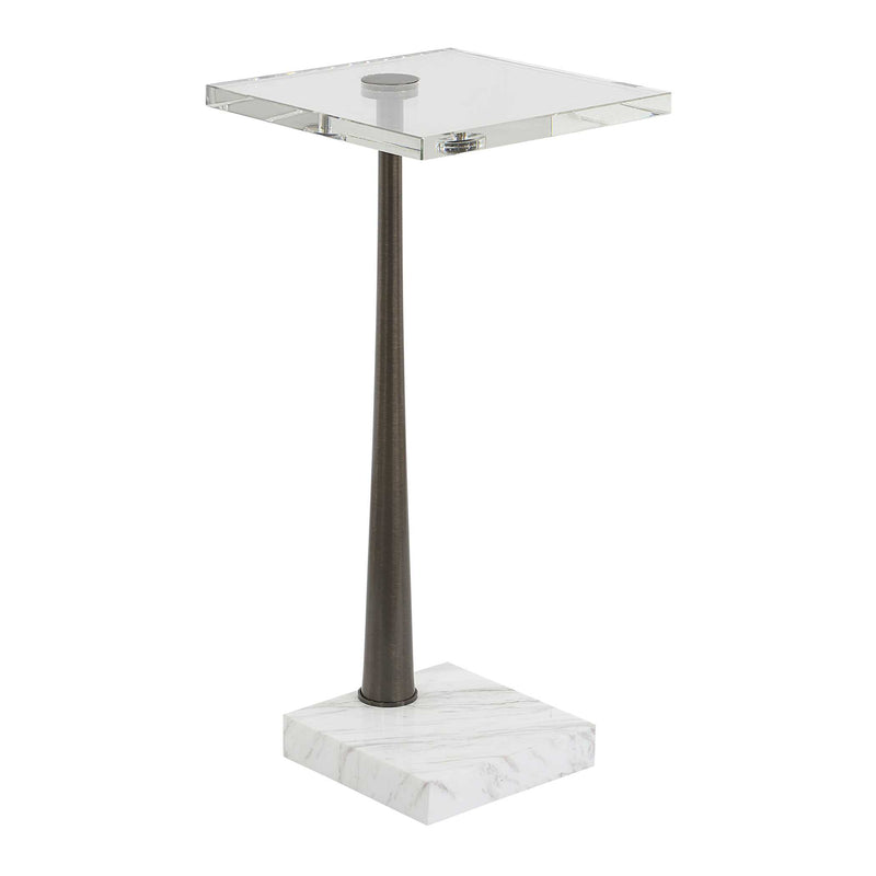 Uttermost Pelton Marble Glass Drink Table