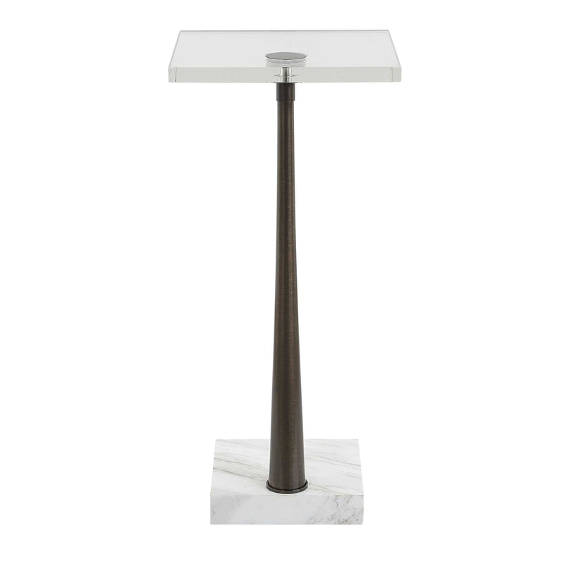 Uttermost Pelton Marble Glass Drink Table